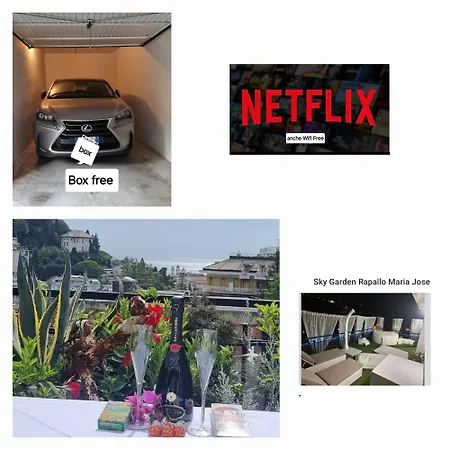 Sky Garden Maria Jose Liguria - Attico Vista Mare - Terraces - 2 Bagni- 2 Da Letto - Box, Wi-fi, Idromassaggio Free Inteiro Attico Per Voi, Con Ascensore Apartman Rapallo