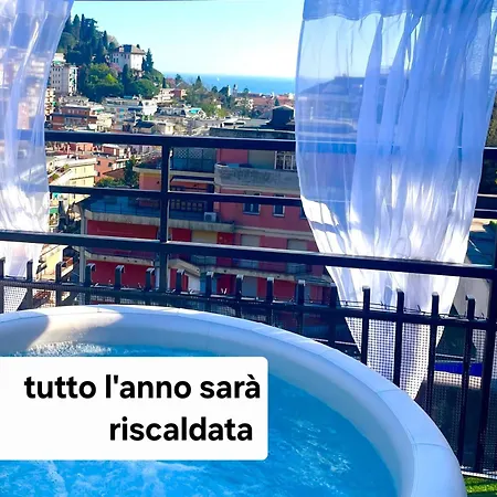 Apartment Sky Garden Maria Jose Liguria - Attico Vista Mare - Terraces - 2 Bagni- 2 Da Letto - Box, Wi-fi, Idromassaggio Free Inteiro Attico Per Voi, Con Ascensore *