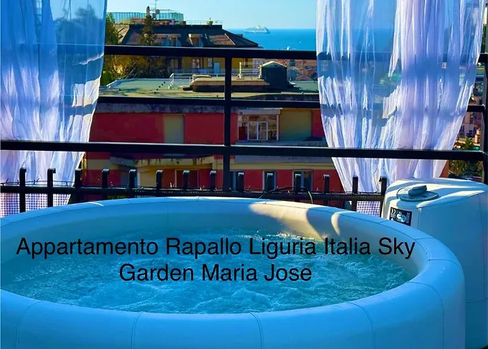 Apartment Sky Garden Maria Jose Liguria - Attico Vista Mare - Terraces - 2 Bagni- 2 Da Letto - Box, Wi-fi, Idromassaggio Free Inteiro Attico Per Voi, Con Ascensore