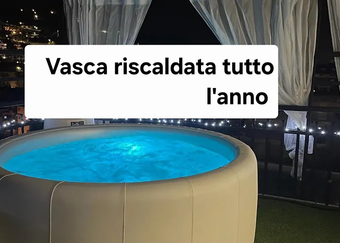 Sky Garden Maria Jose Liguria - Attico Vista Mare - Terraces - 2 Bagni- 2 Da Letto - Box, Wi-fi, Idromassaggio Free Inteiro Attico Per Voi, Con Ascensore Apartment